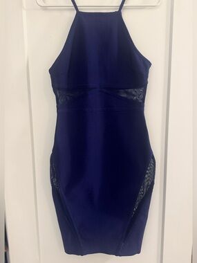 Missguided High Neck Mesh Panel Bodycon Dress